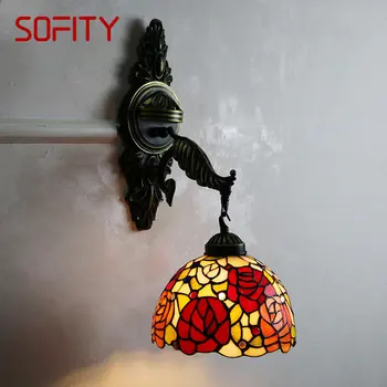 DEBBY Tiffany Stenska Svetilka LED Letnik Kreativna Zasnova Rov Luč za Domači Dnevni Sobi Hotela Koridor Dekor