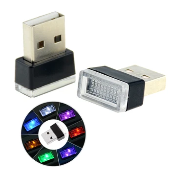 Mini USB Lučka LED Modeliranje Avto Okoljske Svetlobe Neon Notranje Svetlobe Avto, Nakit (7 vrst svetlobe, barve)