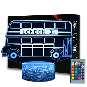 Magiclux London Avtobus Dekor Noč Lahka 3D Illsuion London Avtobus Namizno Svetilko Smart Touch Lučka za Fante, Dekleta Rojstni dan Božična Darila