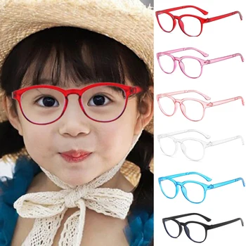Retro Otroci Krog Okvir Ultra Lahka Buljiti Navaden Očala Anti-modra Svetloba Stekla