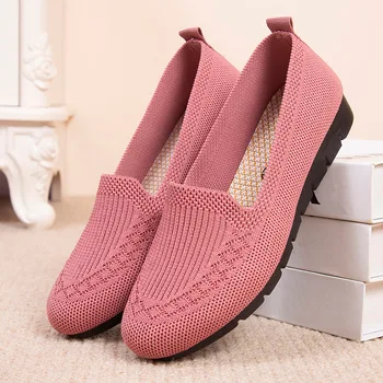 Ženske čevlje novih neto plitvo usta ravno čevlji dihanje priložnostne čevlji socofy mati čevlji ženske loafers 2023