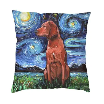 Redbone Coonhound Zvezdnato Noč Vrgel Vzglavnik 40*40 cm za Kavč Pet Pes Ljubimec Blazine Pokrov Nordijska Ustvarjalne Kvadratnih Pillowcover