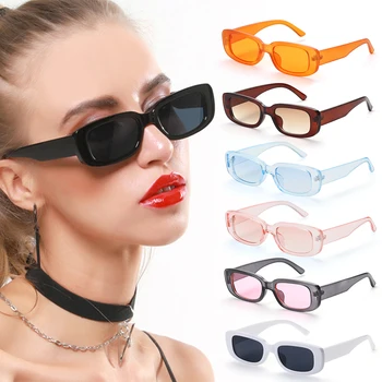 Modni Retro Ženske sončna Očala Kvadratni Okvir Očala Majhen Pravokotnik sončna Očala UV-400 Zaščita Očal Potovanje Pribor