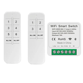 Wifi 16a Smart Stikalo Smart Življenje Wifi Smart Stikalo Stikalo 16a Wifi Avtomatizacije Modul 4keys 6 Tipke Wifi, Mini 16a Tuya Smart Switc
