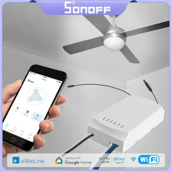SONOFF IFan04 WiFi Smart Stikalo Ventilatorja 220-240V Nastavite Ventilator Svetlobe Krmilnik Podporo Alexa APLIKACIJO Glasovni 433MHz RF Daljinski upravljalnik